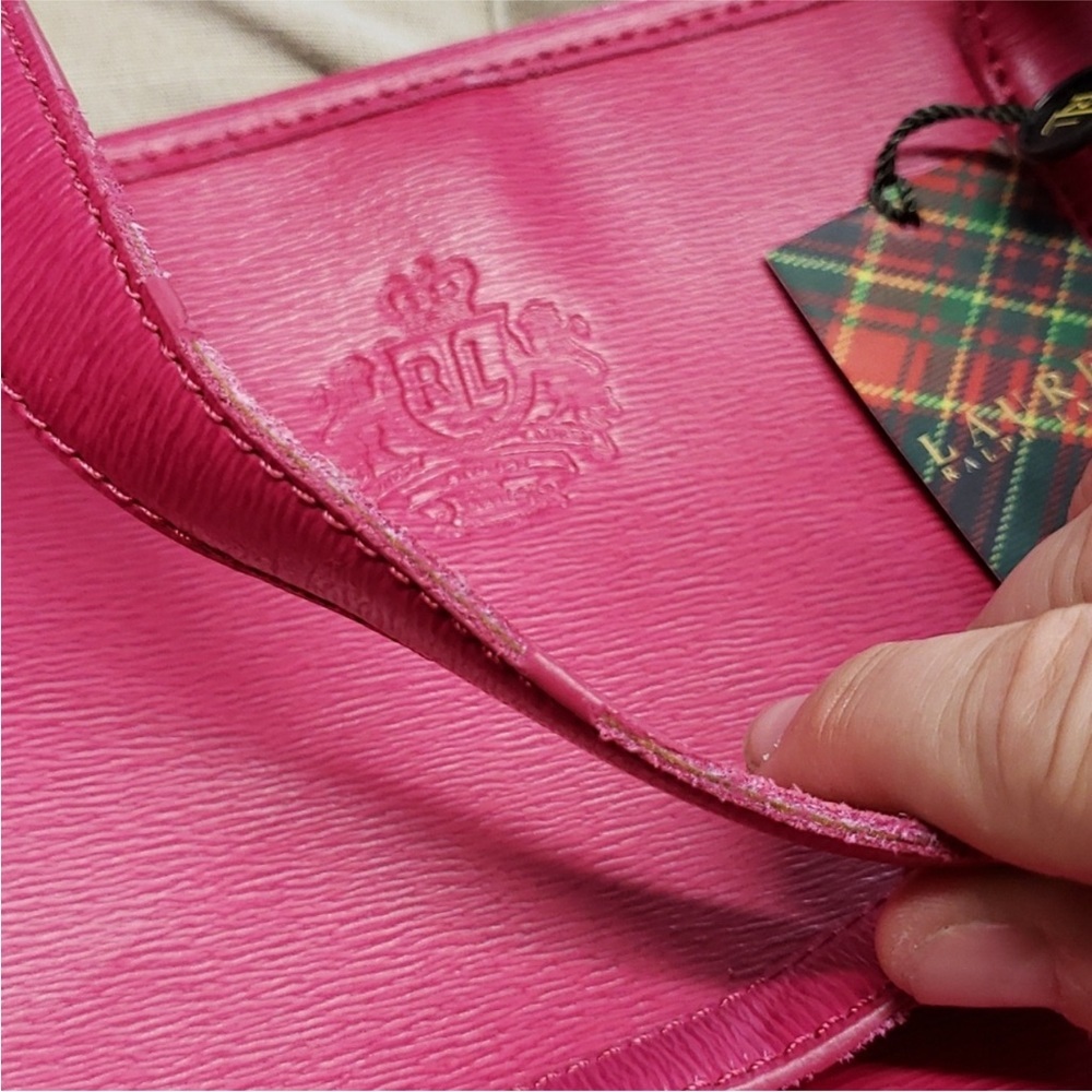 New LAUREN RALPH LAUREN NEWBURY PINK HERITAGE SATCHEL. NWT Host Pick - Picture 10 of 16
